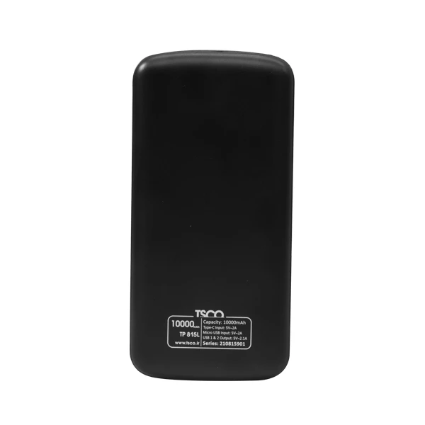 پاور بانک تسکو مدل TP815L | ظرفیت 10000 میلی‌آمپر | طراحی باریک 1.5cm | دو پورت خروجی - نمای بسته بندی