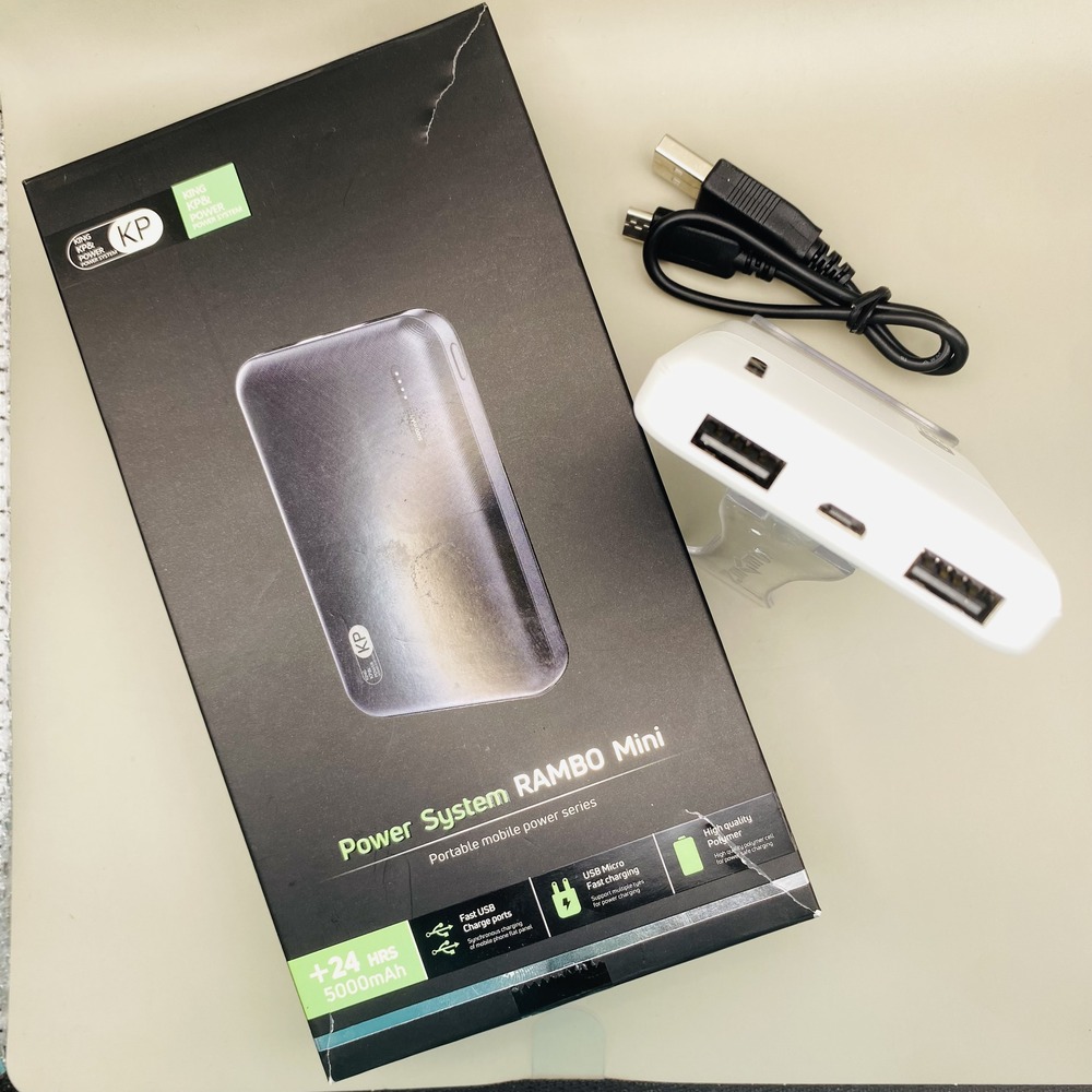 پاوربانک 5000 میلی‌آمپر مدل KP با گارانتی 6 ماهه - Mini Power Bank 5000mAh قابل حمل در جیب - نمای بسته بندی