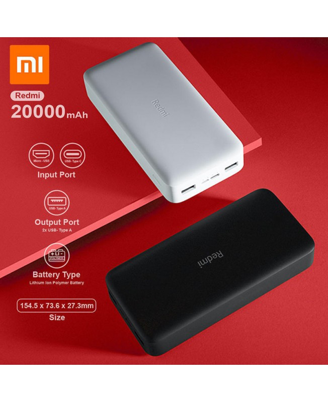 پاوربانک ۱۸ وات شیائومی مدل Redmi PB200LZM ظرفیت ۲۰۰۰۰ میلی‌آمپر ساعت – Xiaomi Redmi Power Bank 20000mAh 18W - نمای بسته بندی