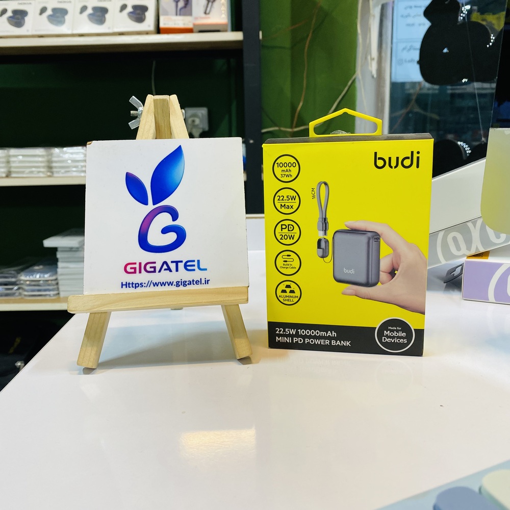 پاوربانک Budi PB092B ظرفیت 10000mAh | توان 22.5W و کابل Type-C داخلی-نمای چهارم