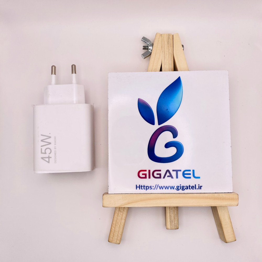 شارژر ۴۵ وات اورجینال شیائومی | فست شارژ PD | دو پین سرکارتنی ایرانی | شارژ لپ‌تاپ سبک - نمای کلی