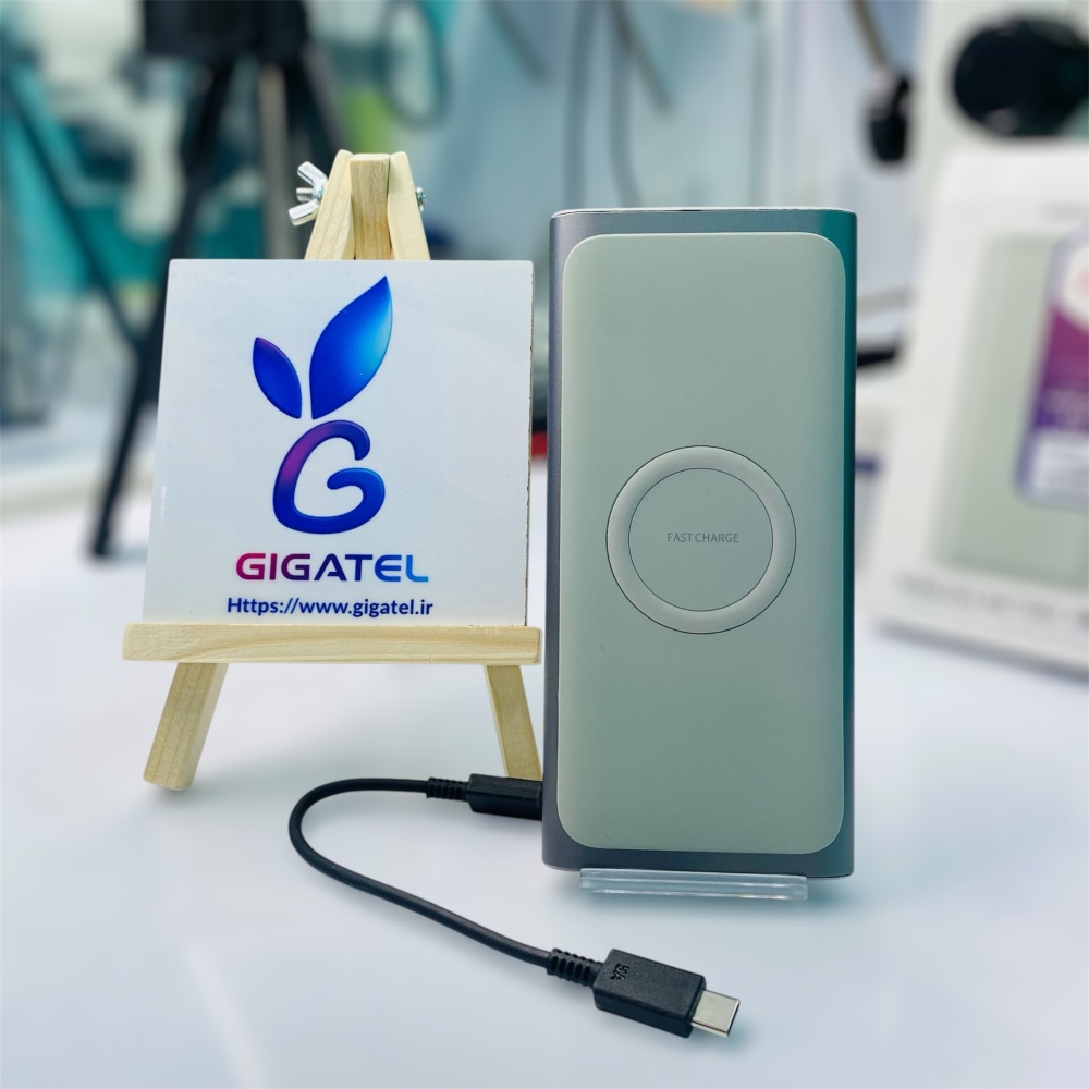 پاوربانک ۱۰،۰۰۰ میلی‌آمپر سامسونگ وایرلس مدل EB-U1200 Type-C با گارانتی ۱ ساله | Samsung 10000mAh Wireless Power Bank - نمای کلی